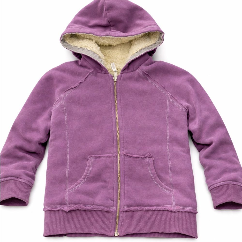 Mini Boden Cozy Purple Kids Hoodie Fleece Jacket